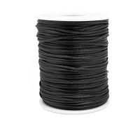 Fbshicung 1.5mm Satin Nylon Trim Cord, 263Feet Rattail Beading String Cord for Arts and Crafts, Macrame Bracelets, Necklaces,DIY, Jewelry Making(Black)