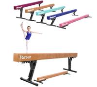 FBSPORT Adjustable Gymnastic Balance Beam,10 heights Adjustable High and Low Level Floor Beam Highly Stable Gym Practice Training Equipment for Kids/Adults