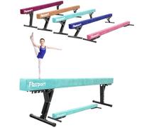 FBSPORT Adjustable Gymnastic Balance Beam 244CM,5 heights Adjustable High and Low Level Floor Beam Highly Stable Gym Practice Training Equipment for Kids