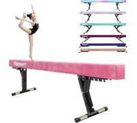 FBSPORT Adjustable Gymnastic Balance Beam 244CM,5 heights Adjustable High and Low Level Floor Beam Highly Stable Gym Practice Training Equipment for Kids