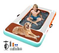 FBSPORT Dog Pool Float, Inflatable Dog Float for Pool, Lakes, Boats and Sea, Non-Slip EVA Floating Dock Platform for up to 330lbs