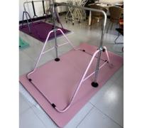 FBSPORT Gymnastics Bar with Mat for Kids, Foldable Adjustable Height Horizontal Bar, Gymnastic Training Equipment for Home Gym Indoor and Outdoor Use, Supports 140lbs