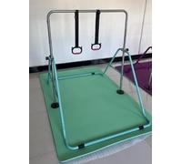 FBSPORT Gymnastics Bar with Mat for Kids, Foldable Adjustable Height Horizontal Bar, Gymnastic Training Equipment for Home Gym Indoor and Outdoor Use, Supports 140lbs