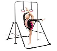 FBSPORT Gymnastics Bars, Horizontal Bar Expandable Gymnastics Kids Bar Folding Bar Junior Training Bar Multifunction Gym Training Equipment Home Training Adjustable Height Kip Bar (Black)