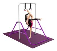 FBSPORT Gymnastics Bars, Horizontal Bar Expandable Gymnastics Kids Bar with Mat Folding Bar Junior Training Bar Multifunction Gym Training Equipment