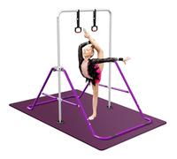 FBSPORT Gymnastics Bars with TPE Mat, Horizontal Bar Expandable Gymnastics Kids Bar Folding Bar Junior Training Bar Multifunction Gym Training Equipment Home Training Adjustable Height Kip Bar
