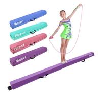 FBSPORT Gymnastics Beam 240cm 8ft PU Leather, Folding Balance Beam Gymnastics Equipment for Home Girls Kids Adults Training, with Carry Handles Anti-Slip Base