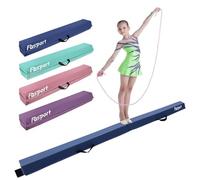 FBSPORT Gymnastics Beam 240cm 8ft PU Leather, Folding Balance Beam Gymnastics Equipment for Home Girls Kids Adults Training, with Carry Handles Anti-Slip Base