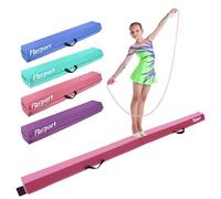 FBSPORT Gymnastics Beam 300cm 10ft PU Leather, Folding Balance Beam Gymnastics Equipment for Home Girls Kids Adults Training, with Carry Handles Anti-Slip Base
