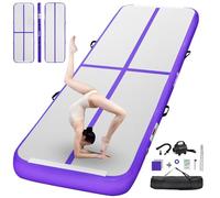 FBSPORT Inflatable Gymnastics Mat 3 M Tumbling Mat 10 CM Thick with Electric Air Pump for Home Gym Yoga Pilates Water Fun, Portable & Easy to Store