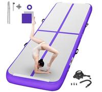 FBSPORT Inflatable Gymnastics Mat 3 M Tumbling Mat 10 CM Thick with Electric Air Pump for Home Gym Yoga Pilates Water Fun