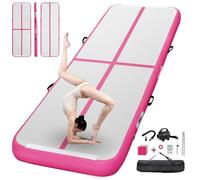 FBSPORT Inflatable Gymnastics Mat 3 M Tumbling Mat 20 CM Thick with Electric Air Pump for Home Gym Yoga Pilates Water Fun, Portable & Easy to Store
