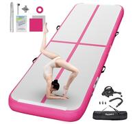 FBSPORT Inflatable Gymnastics Mat 5 M Tumbling Mat 20 CM Thick with Electric Air Pump for Home Gym Yoga Pilates Water Fun