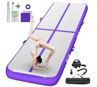FBSPORT Inflatable Gymnastics Mat 6 M Tumbling Mat 20 CM Thick with Electric Air Pump for Home Gym Yoga Pilates Water Fun
