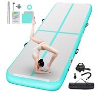 FBSPORT Inflatable Gymnastics Mat 6 M Tumbling Mat 20 CM Thick with Electric Air Pump for Home Gym Yoga Pilates Water Fun