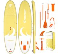 FBSPORT SUP Inflatable Stand Up Paddle Board,11 feet long 6" Thick Blow Up Paddle Board with Adjustable Paddle, Backpack, Pump & Removable Fin - Surfboard for Lakes, Rivers & Sea