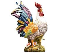 FBWSM Statues Collectibles Statues and Figurines Ceramic Rooster Large Colored Chicken Decoration Garden Home Rooster Decoration