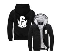 FBWZSAG Mens Comfortable Hoodie for Rainbow Six Siege Long Sleeve Tops Hoody Color-blocking Jacket Fall Winter Hooded Sweatshirt with Pocket Street Wear Outwear-Black||XXL