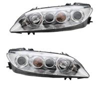 Fbxmjoa Car Headlight Headlamp 2 Piece A Pair Front Bumper Headlight Assembly For Mazda 6 2003 2004 2005 2006 2007 2008 2009 2010 2011 2012 2013 2014 2015 Daytime Running Lights(Black)
