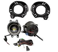 Fbxmjoa Front Fog Light Assembly Car Lights Harness Wiring Cover Grille Halogen For Toyota For Corolla For Axio For Fielder 2015 2016 2017 automotive fog lamp(White ring set)