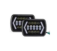 Fbxmjoa Front Lamp 7x6'' 5X7 Waterproof LED Projector Headlight Bulb Hi-Lo Beam Halo For Dodge Ramcharger Ram Pickup W250 Van 1986-1993 Headlamp Assembly(B)