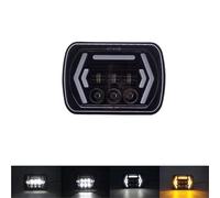 Fbxmjoa Front Lamp 7x6'' 5X7 Waterproof LED Projector Headlight Bulb Hi-Lo Beam Halo For Dodge Ramcharger Ram Pickup W250 Van 1986-1993 Headlamp Assembly(D)