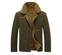FBYDLL Men'S Warm Denim Jacket - Male Winter Thick Fleece Chest Pockets Rodeo Lined Jean Coat Fashion Mens Cowboy Top Thicken Warm Winter Outwear Plus Size Outwear M - 5Xl,Army Green,M