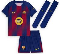 FC Barcelona 2025/26 Stadium Home 3-Piece Nike Replica Football Jersey Set for Younger Children, Deep Royal Blue/Noble Red/Midwest Gold, HJ5619-456, S