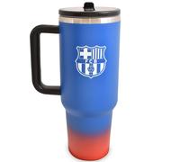 Hy-Pro Officially Licensed Barcelona 40oz/1.18 L Thermal Flask & Handle - Metal Water Bottle with Straw, Portable Water Bottle for Sports & Daily Use - Stainless Steel Design