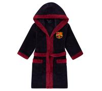 FC Barcelona Boys Dressing Gown Robe Hooded Fleece Kids OFFICIAL Football Gift