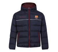 FC Barcelona Boy's Kids Hooded Quilted Jacket Winter Coat in Mid Navy | Size: 2-3 Years FC Barcelona Mid Navy 2-3 Years