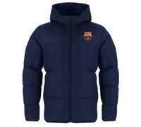 FC Barcelona Boys Quilted Jacket Hooded Winter Coat Official Gift Navy Crest 12-13 Years