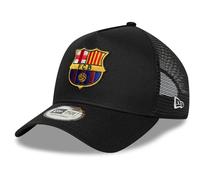 FC Barcelona Football Club, Official 2026 Merchandise, Core Patch Logo A-Frame Trucker Baseball Cap, Hat, Adjustable, Black