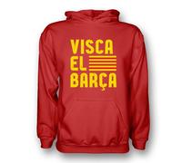 FC Barcelona Junior Visca El Barca Hoody in Red | Size: 9-11 Years FC Barcelona Red 9-11 Years