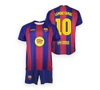 FC Barcelona Lamine Yamal Home Kit 25/26 Official Replica - Children's Set with Name and Number, Red and Blue, 12 Years