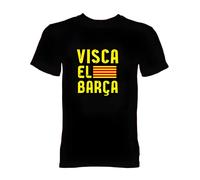 FC Barcelona Men's Mens Visca El Barca T-Shirt in Black | Size: Small FC Barcelona Black S