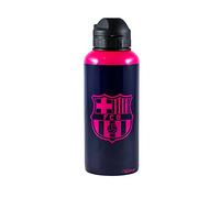 FC Barcelona Official Aluminium Crest Design Water Bottle (One Size) (Black/Pink)