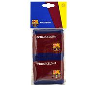 FC Barcelona Official Football Crest Sport Wristbands (Pack Of 2) (One Size) (Burgundy/Blue)