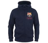 FC Barcelona Official Football Gift Boys Fleece Zip Hoody Navy 6-7 Years