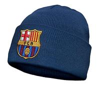 FC Barcelona Official Football Gift Kids Knitted Bronx Beanie Hat Crest Navy