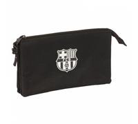 Safta F.C.Barcelona Chica - Triple Pencil Case, Children's Pencil Case, Ideal for School Children, Comfortable and Versatile, Quality and Resistance, 22 x 3 x 12 cm, Black, Black/White, Estándar,
