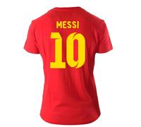 FC Barcelona Women's Womens Lionel Messi Visca El Barca Hero T-Shirt in Red | Size: XL FC Barcelona Red XL