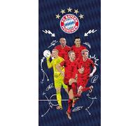 FC Bayern München Bath Towel Player - 75 x 150 cm Beach Towel with Football Player - Manuel Neuer - Harry Kane - Thomas Müller - Mathys Tel - Jamal Musiala - FCB - Mia San Mia - Munich - FCB