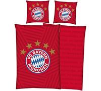 FC Bayern München Bed Linen Player Red 135 x 200 cm + 80 x 80 cm 100% Cotton Renforcé / Linon Record Champion Mia San Mia Alliance Arena Football Fan Item Zip Gift Idea Kane Musiala Olise