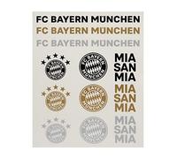 FC Bayern Munich sticker card lettering, Adult (Unisex), multicoloured, ca. 14,8 x 21 cm