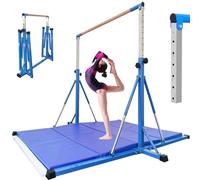FC FUNCHEER Foldable Gymnastics bar, Gymnastic Bar for Kids Ages 3-20,Gymnastic Kip Bar, 5.3FT/ 8FT Base Length,Adjutable from 35.4" to 59"/45" to 71",Kids Grils Home Gym Floor Equipment