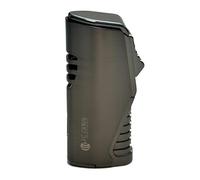 FC global Premium Luxury Cigar Lighter, Windproof Blue Flame, Triple Jet Flame, Gas Butane Refillable Turbo Torch Lighter with Cigar Punch and Butane Window, ZB-581