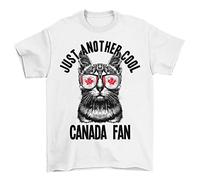 fc liga Adults or Kids Canada 2022 Football T-Shirt Just Another Cool Canada Fan Cat Supporter Mens Womens Boys Girls White