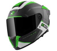 FC-Moto Hawk EVO-X Helmet, black-white-green, size 2XL for Men