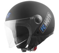 FC-Moto Square-RS Jet Helmet, black-blue, size M for Men